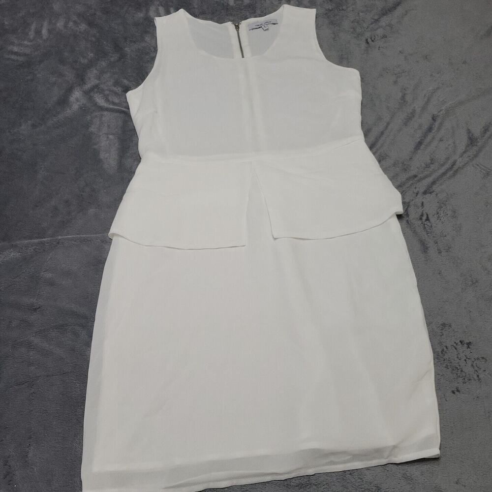 Naked Zebra Dress Womens Small White Ruffle Mini Layered Waist Pencil Skirt Zip
